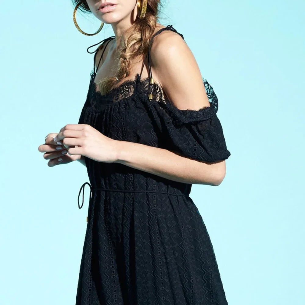 Gypsy 05 Azul Black Lace Off Shoulder Dress